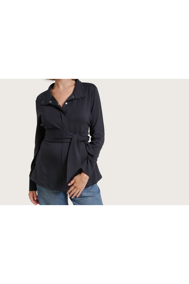 Allyson Maternity & Nursing Lounge Jacket, Alternate, color, Midnight Blue