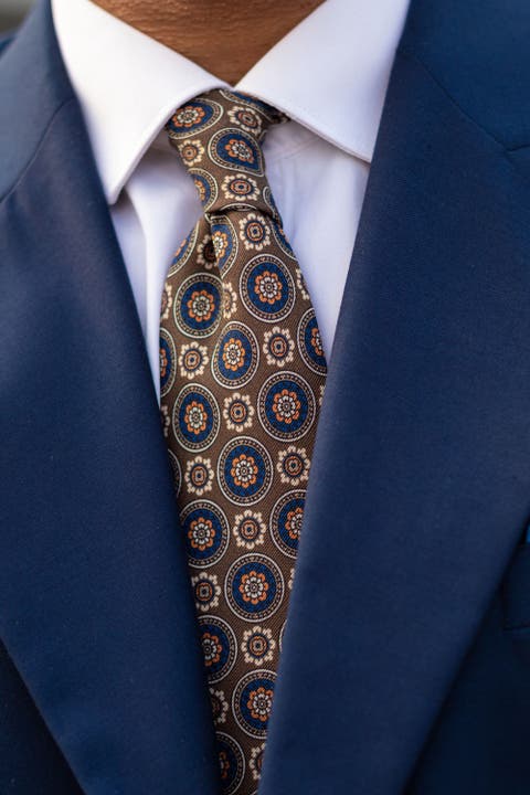 La Vigna - Extra Long Printed Silk Tie for Men