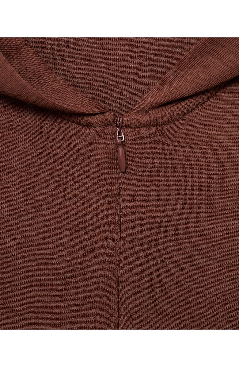 MANGO Wool Zip Hoodie, Alternate, color, Cognac