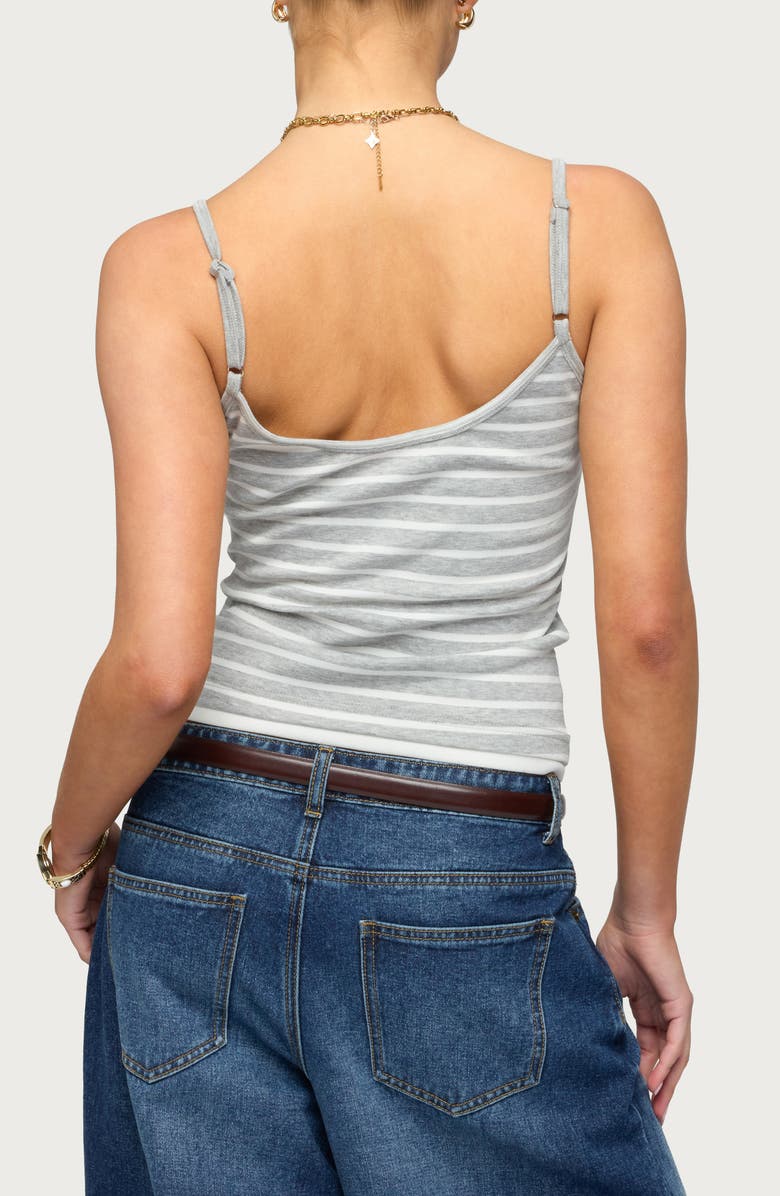 EDIKTED Layered Stripe Camisole, Alternate, color, Light-Gray-Melange