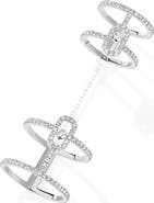 Messika Move Uno Diamond Pavé Double Ring with Detachable Chain