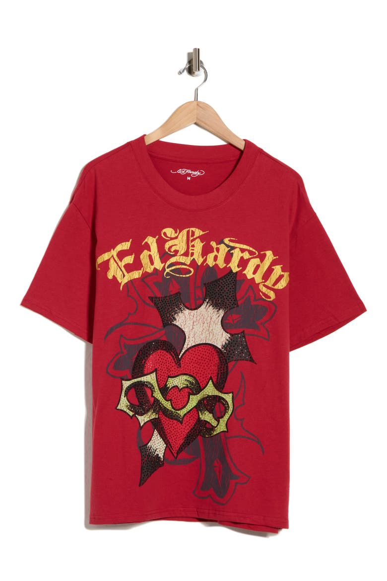 Sacred Heart Graphic T-Shirt, Alternate, color, RED
