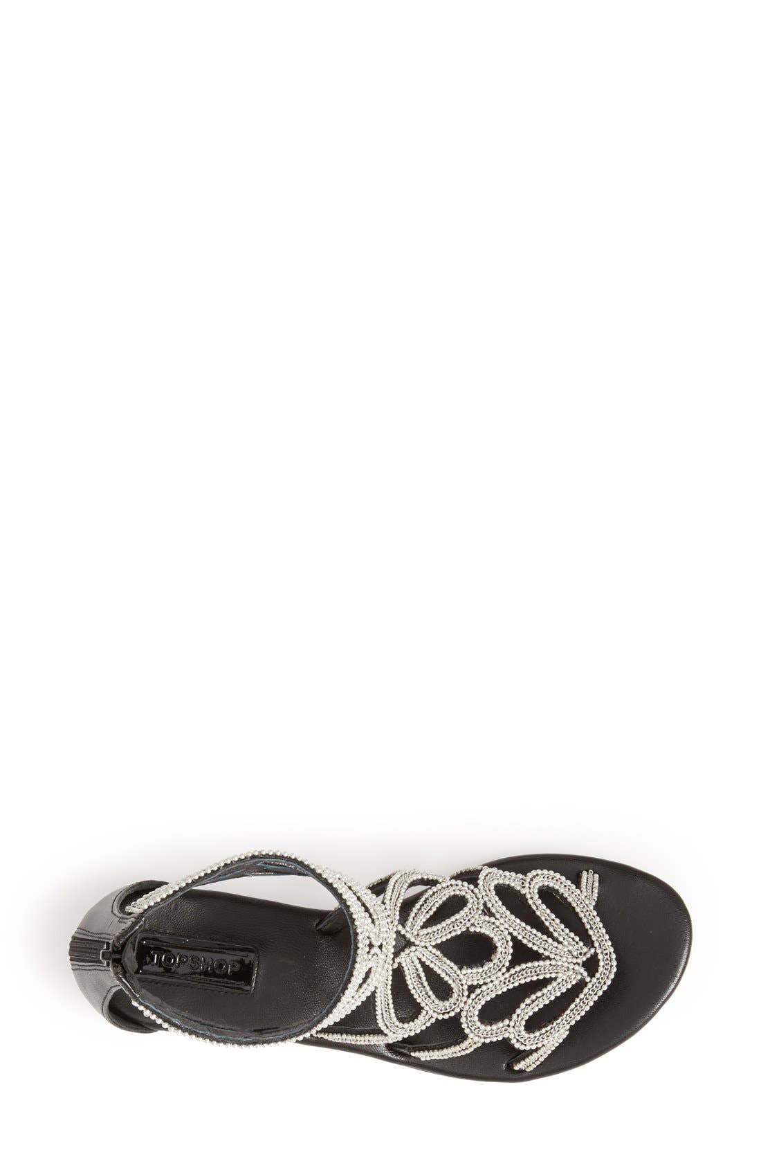 Topshop 'Fusion' Beaded Leather Sandal, Alternate, color, 