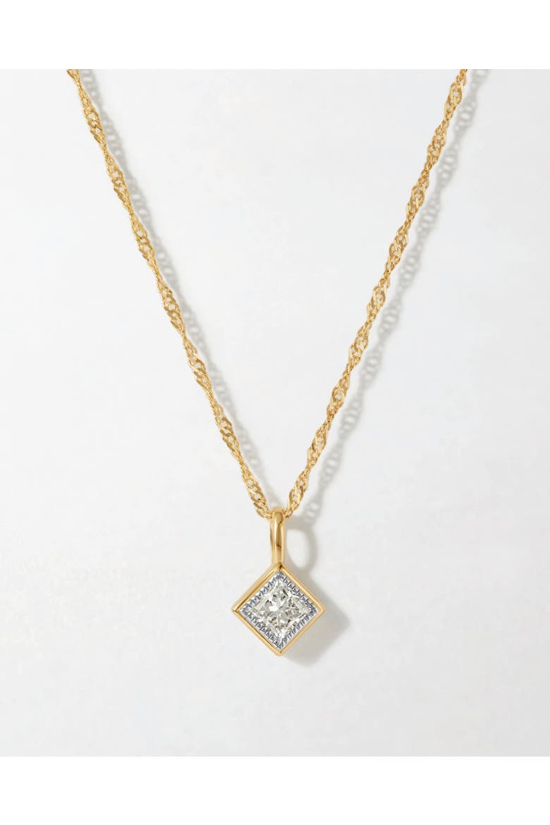 Princess Cut Diamond Necklace, Main, color, Princess