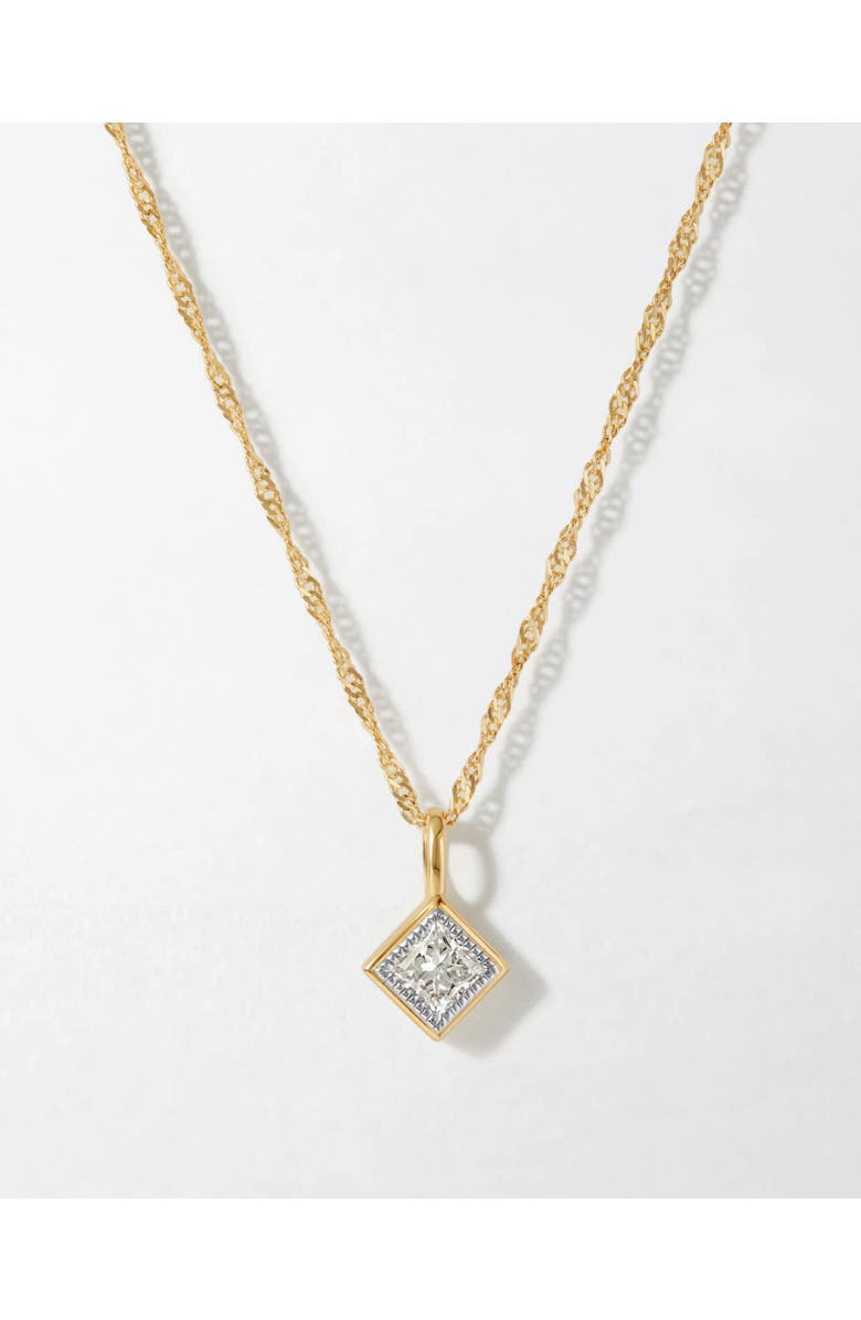 Edge of Ember Princess Cut Diamond Necklace, Main, color, Princess