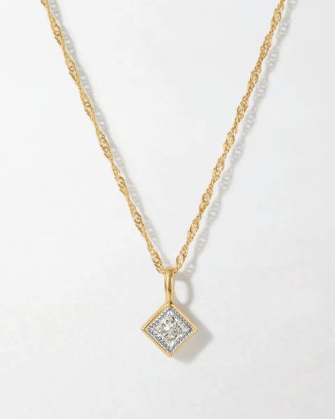 Princess Cut Diamond Necklace