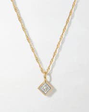Edge of Ember Princess Cut Diamond Necklace