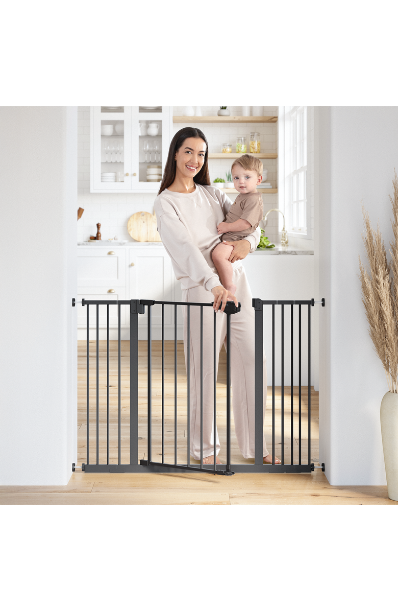 Comfy Cubs Baby Safety Gate with 3 Extensions, Main, color, Black
