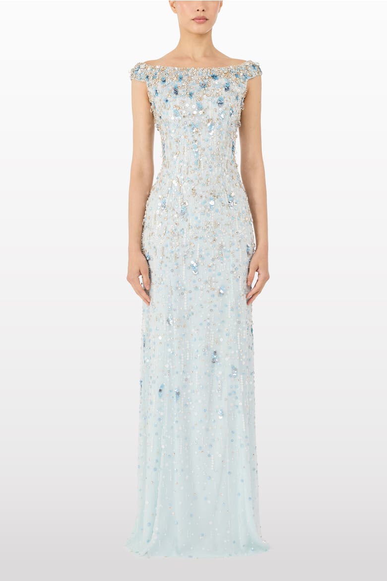 Jessie Beaded Dress, Alternate, color, Alice Blue
