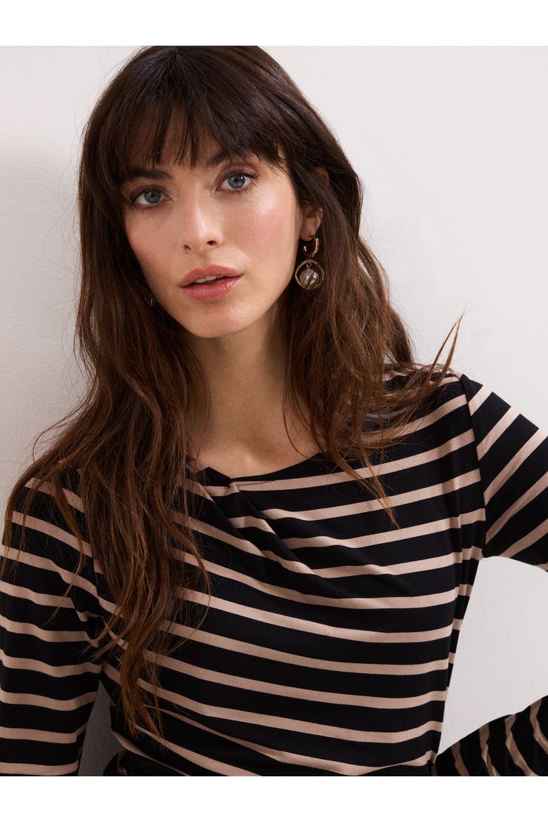 Everly Stripe Top, Alternate, color, Black