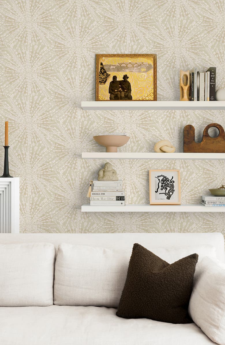 Wallpops Soft Gold Sunburst Peel & Stick Wallpaper, Alternate, color, Neutral