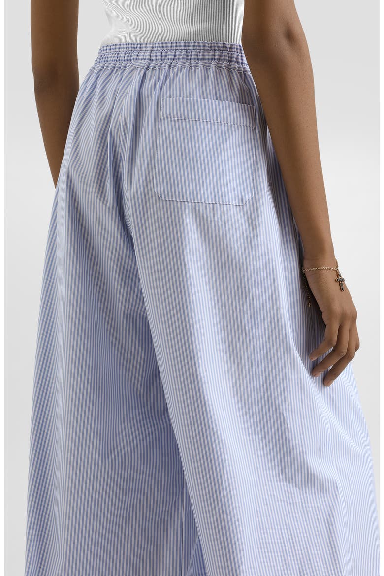 Embellished Stripe Cotton Poplin Wide Leg Pants, Alternate, color, S8051 STRIPED - BLUE/ WHITE