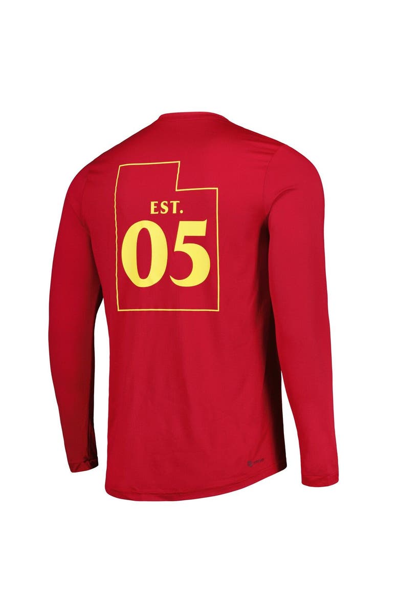 adidas Men's adidas Red Real Salt Lake Jersey Hook AEROREADY Long Sleeve T-Shirt, Alternate, color, Red