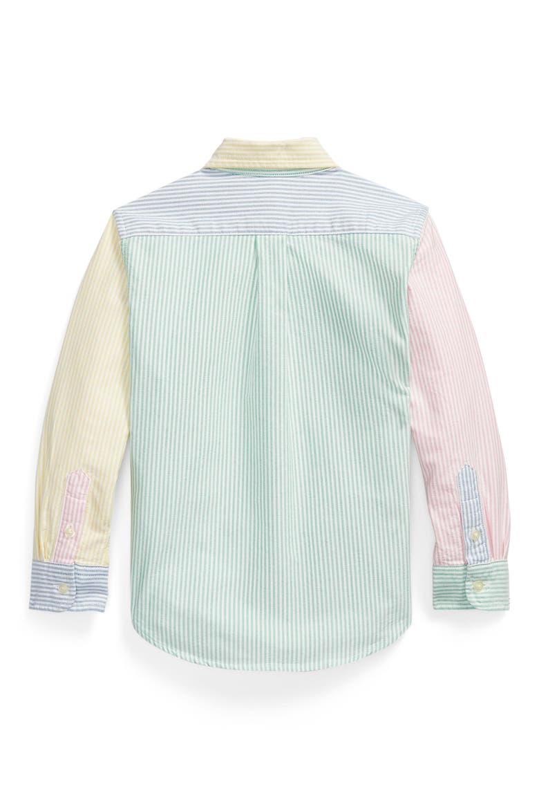 Kids' Stripe Cotton Button-Down Oxford Shirt, Alternate, color, MULTI