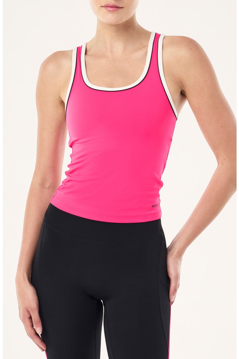 Spectrum Scoop Neck Tank, Main, color, COSMO PINK/ WHISPER WHITE