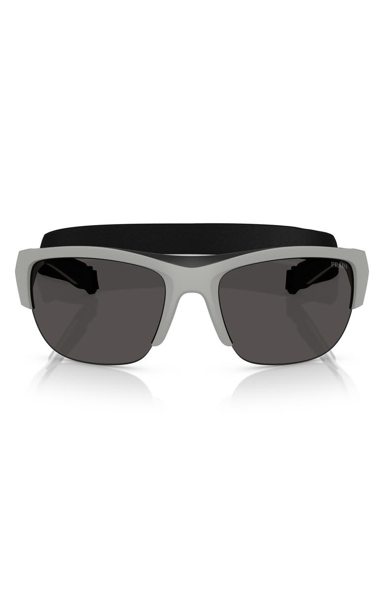 Prada Linea Rossa 69mm Pillow Sunglasses, Main, color, Dark Grey