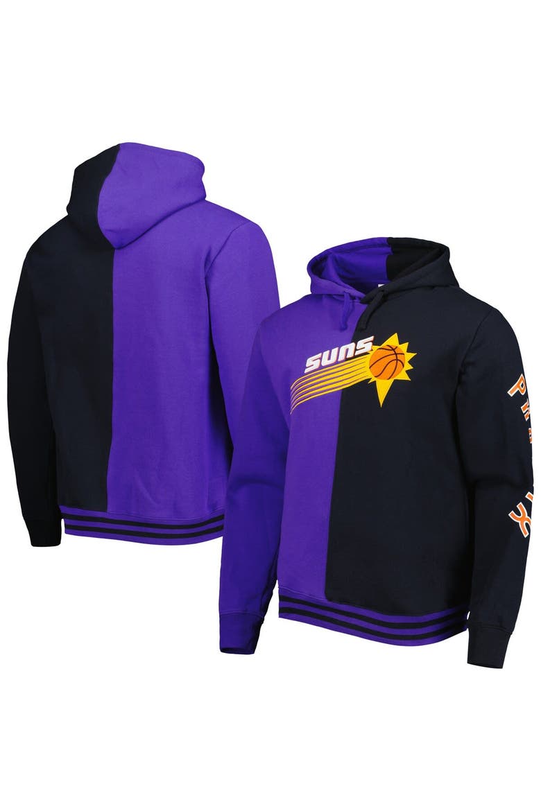 Men's Mitchell & Ness Purple/Black Phoenix Suns Hardwood Classics Split Pullover Hoodie, Main, color, Purple