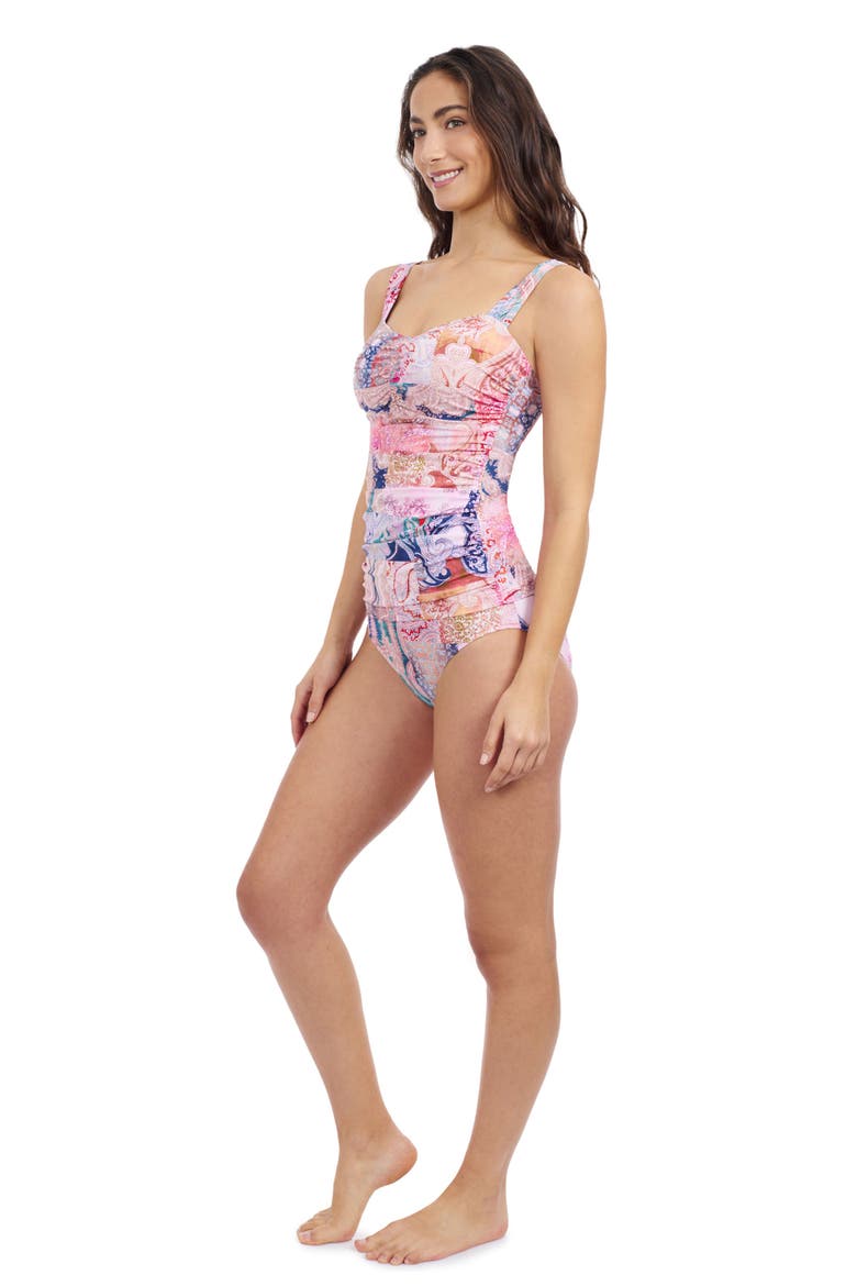 Karma D Cup Center Ruched Tankini, Alternate, color, MULTI