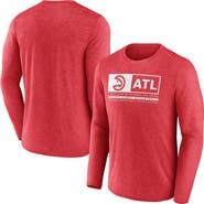 FANATICS Men's Fanatics Branded Heather Red Atlanta Hawks Three-Point Play T-Shirt