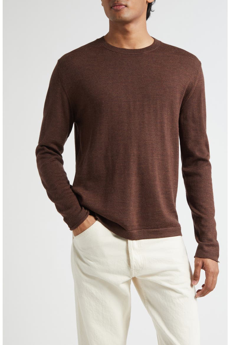 Larry Virgin Wool Crewneck Sweater, Main, color, CACAO