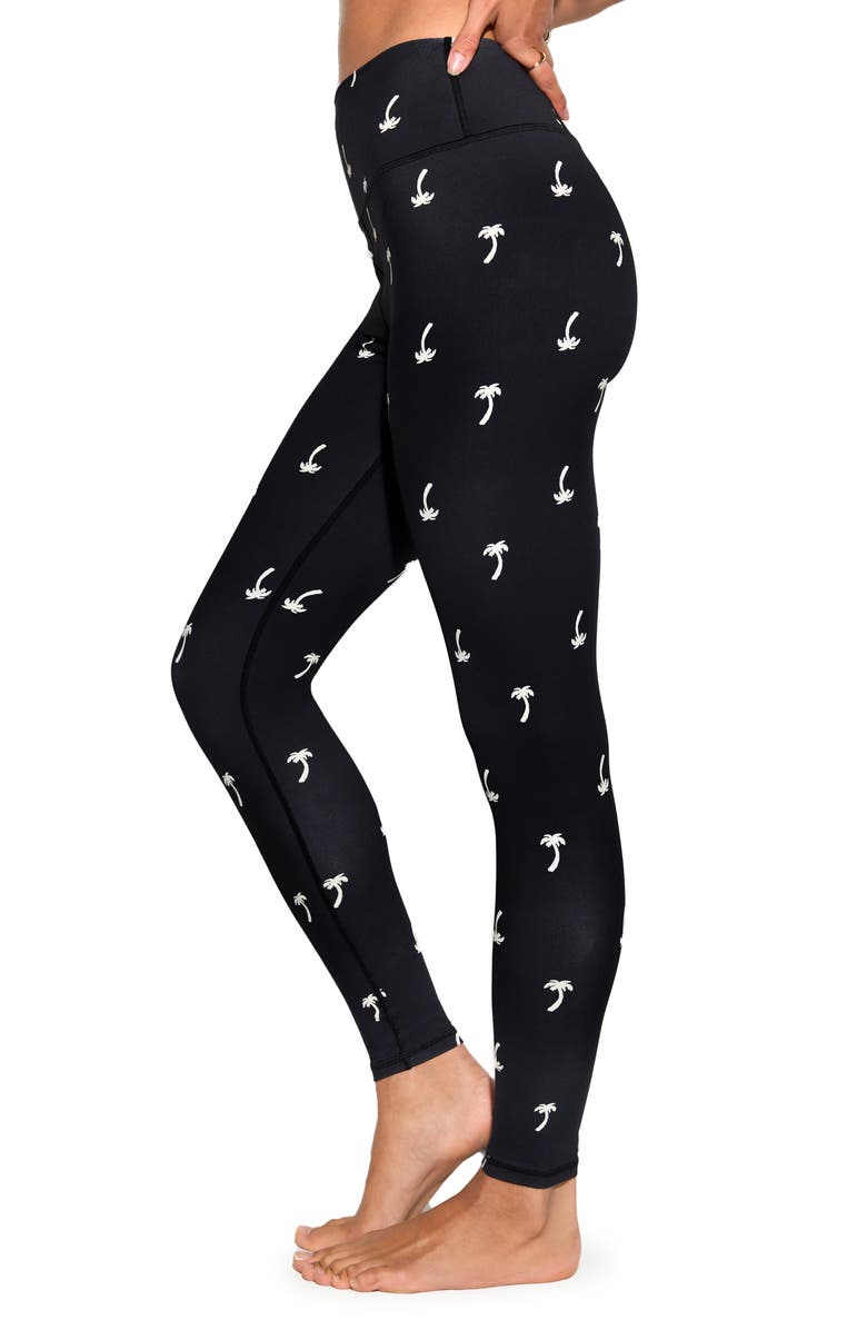 Spiritual Gangster Throwing Shade Lotus Leggings, Alternate, color, Black