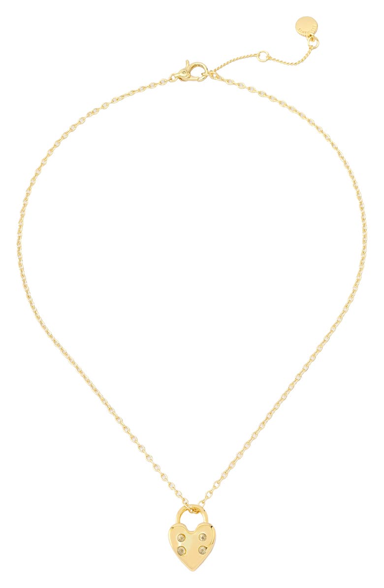 AllSaints Heart Pendant Necklace, Alternate, color, Gold