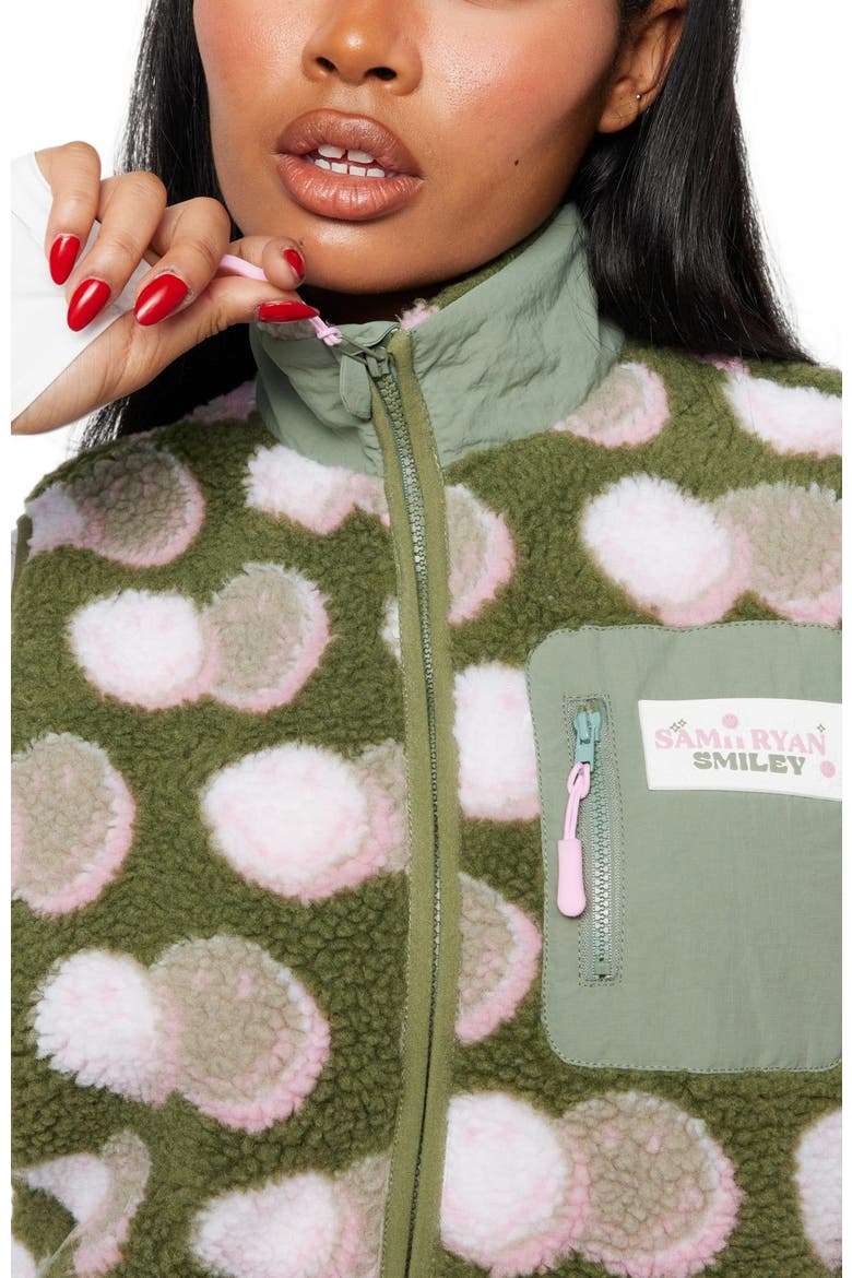 JACQUARD faux shearling VEST, Alternate, color, GREEN