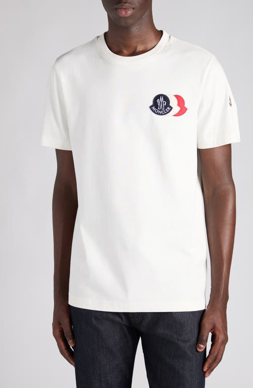 Moncler Cotton T-shirt With Ribbed Crew Neck And Signature Logo Patches In White