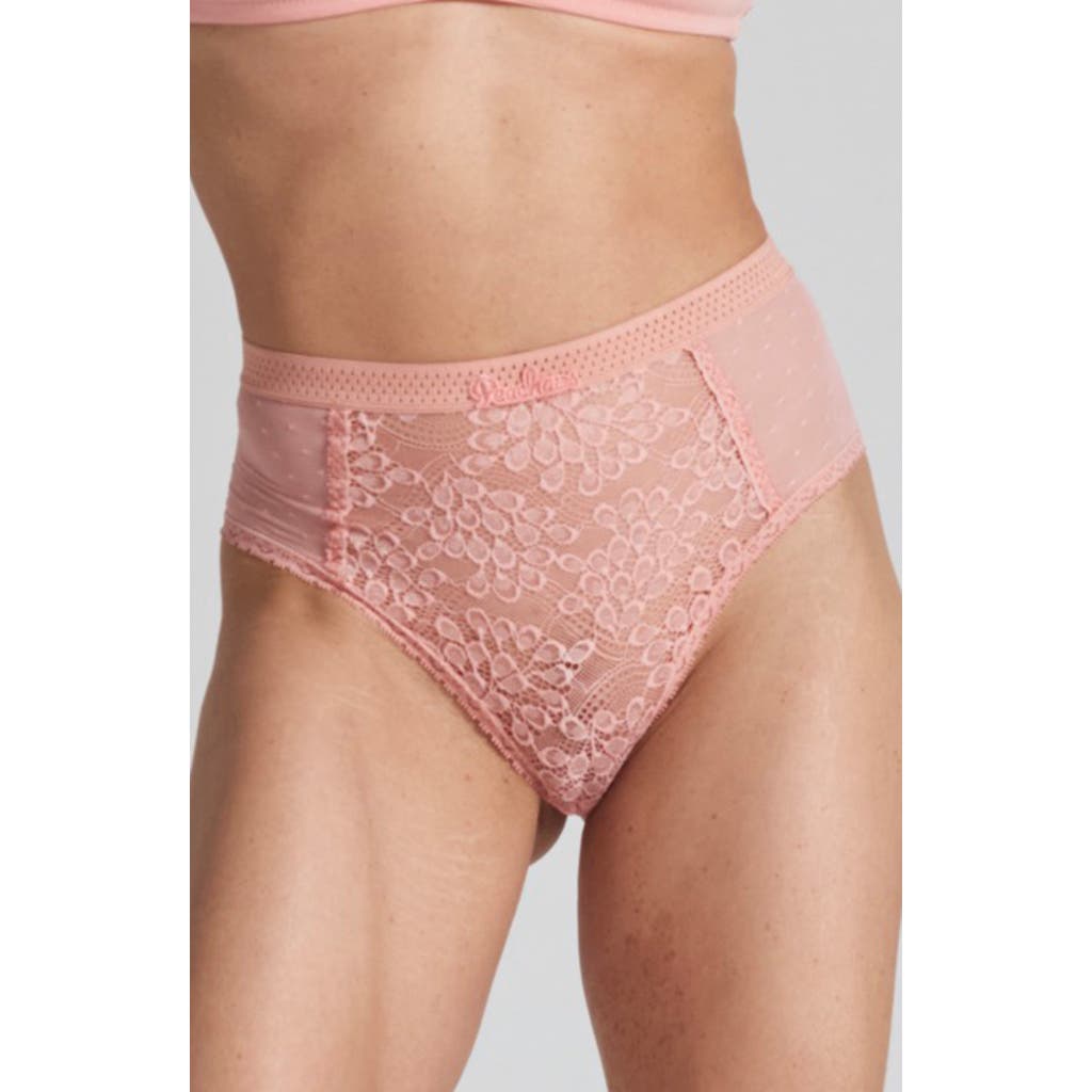 PEACHAUS Betony Recycled-Tulle High-Rise Underwear in Dawnlight Coral  product