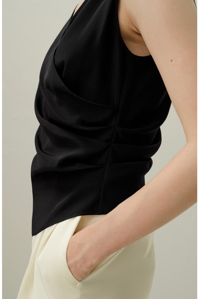 Women's Élise V-Neck Silk Top, Alternate, color, Black