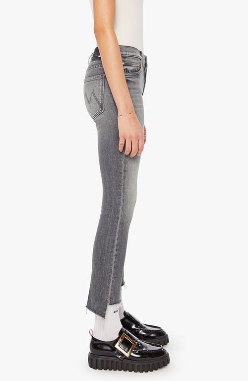Mother The Insider Crop Step Fray Moshpit Memories Jeans In Gray