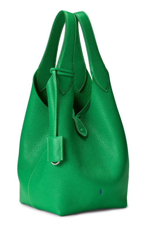 Polo Ralph Lauren Shiny Drum Leather Crossbody Bag In Green
