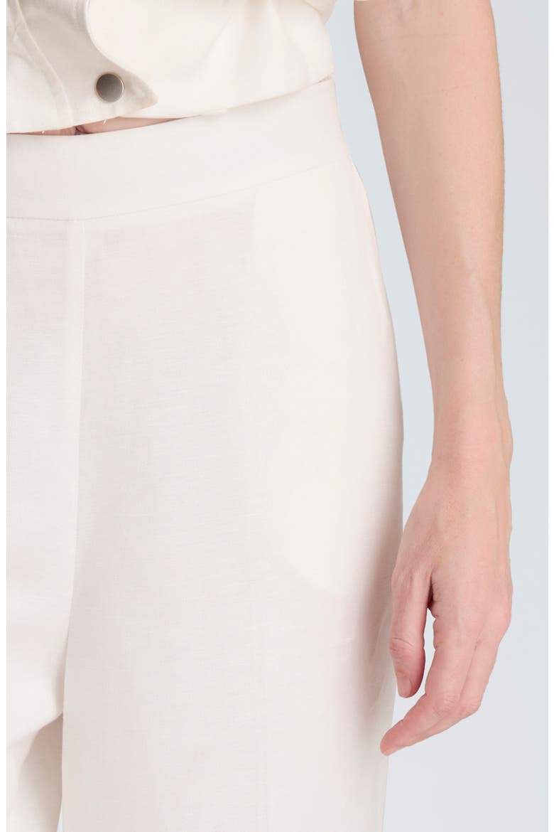 Pull-On Linen Blend Straight Leg Pants, Alternate, color, PURE WHITE