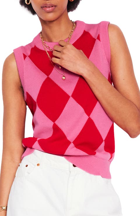 Argyle Cotton Sweater Vest