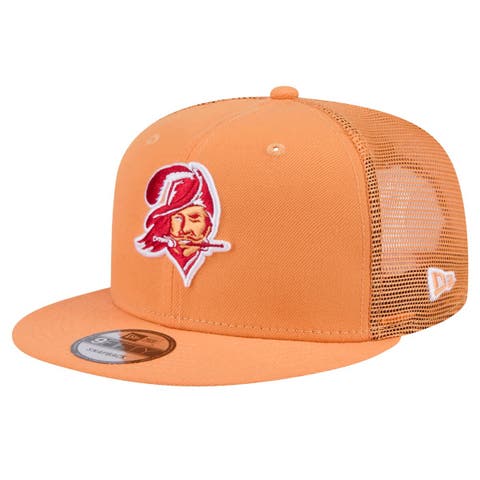 Men's New Era Orange Tampa Bay Buccaneers Throwback Main Trucker 9FIFTY Snapback Hat