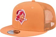 New Era Men's New Era Orange Tampa Bay Buccaneers Throwback Main Trucker 9FIFTY Snapback Hat