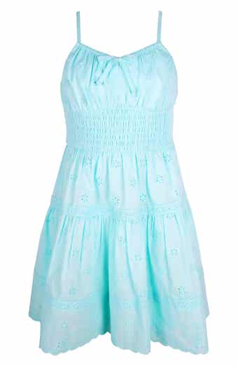 Zunie Kids' Eyelet Smocked Cotton Sundress
