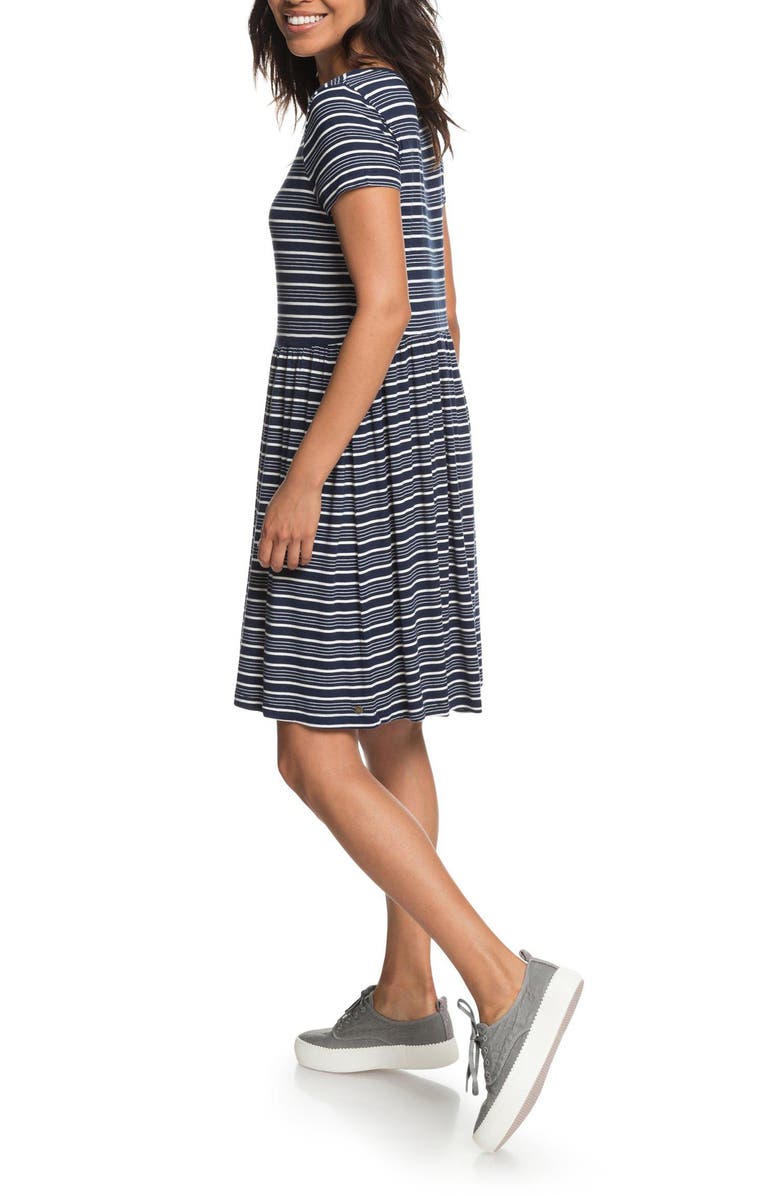 Roxy Fame For Glory Stripe T-Shirt Dress, Alternate, color, 