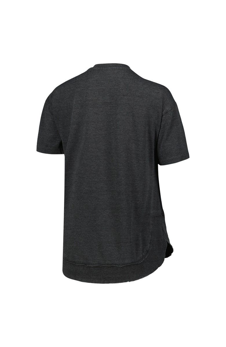 PRESSBOX Women's Pressbox Heathered Black Purdue Boilermakers Arch Poncho T-Shirt, Alternate, color,