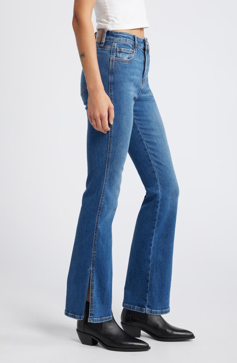 HIDDEN JEANS Side Slit Mid Rise Bootcut Jeans, Alternate, color, Dark Wash
