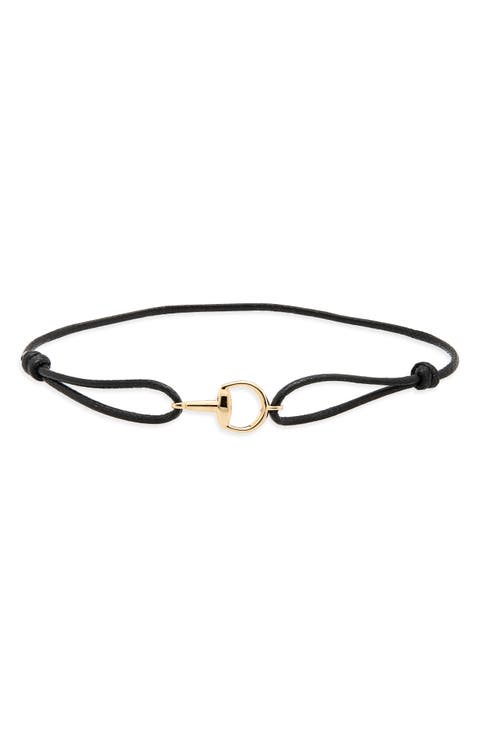 Horsebit Charm Cord Bracelet