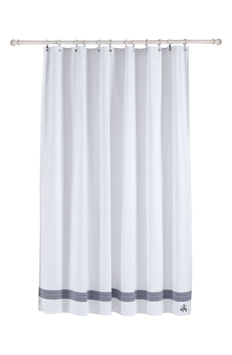 Brooks Brothers Ottoman Rolls Shower Curtain, Main, color, Navy