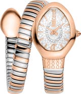 Just Cavalli Snake Wraparound Bracelet Watch, 20mm x 34.5mm