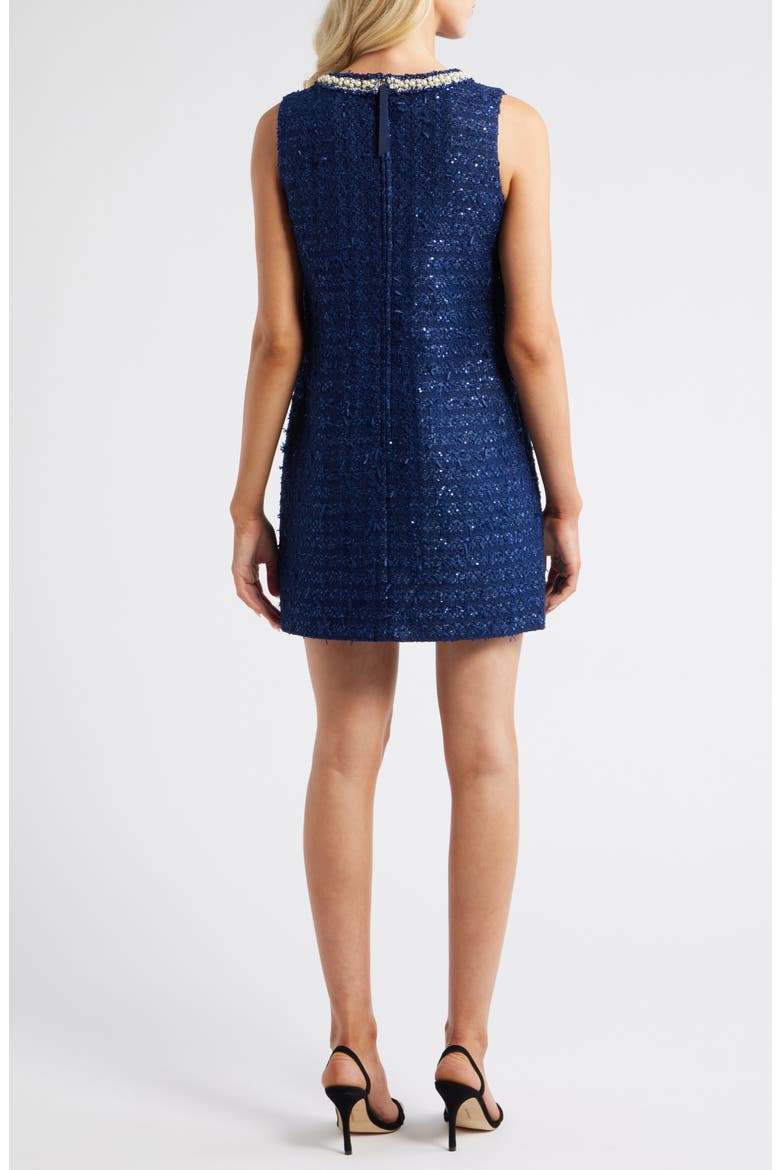 Ronan Embellished Tweed Skirted Romper, Alternate, color, NAVY AFTER PARTY
