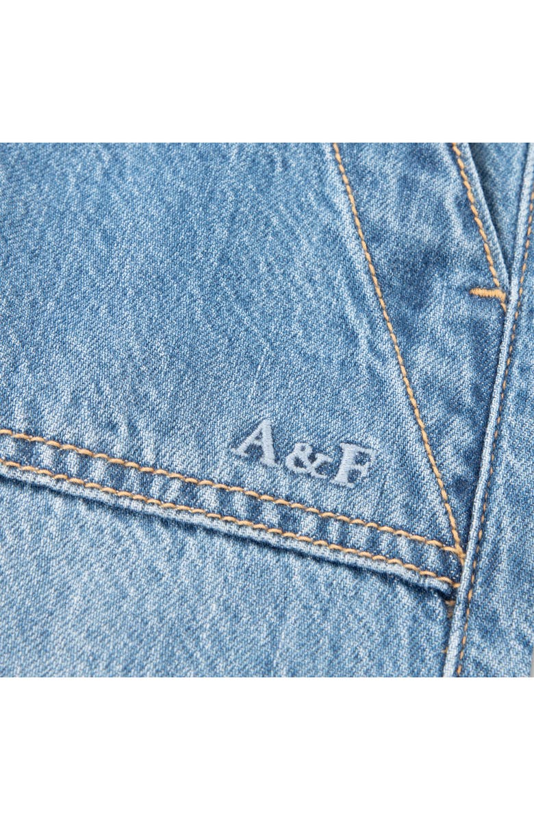 abercrombie kids Kids' Relax Denim Drawstring Shorts, Alternate, color, Indigo Reef