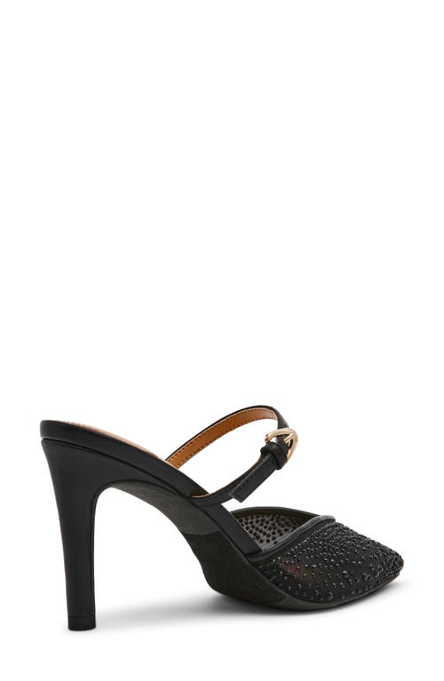 Dolce Vita Kanika Crystal Heels Black Metallic Fabric In Black