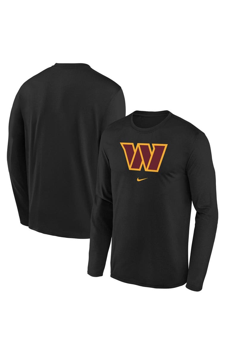 Nike Youth Nike Black Washington Commanders Team Logo Long Sleeve T-Shirt, Main, color,
