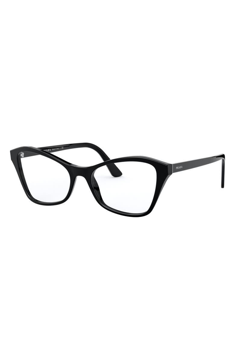 Prada 53mm Butterfly Optical Glasses, Alternate, color, 