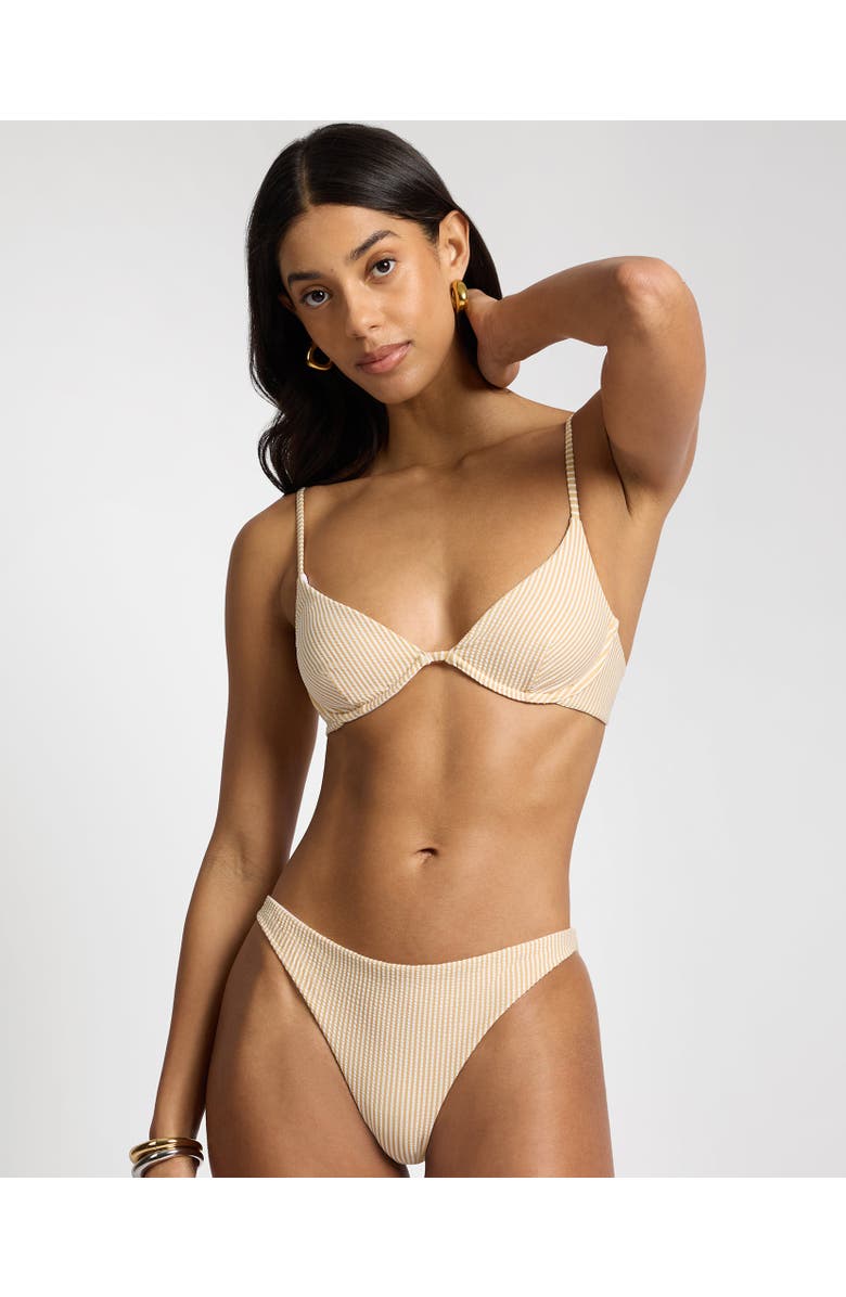 Onia Liana Underwire Bikini Top, Main, color, Ochre/White