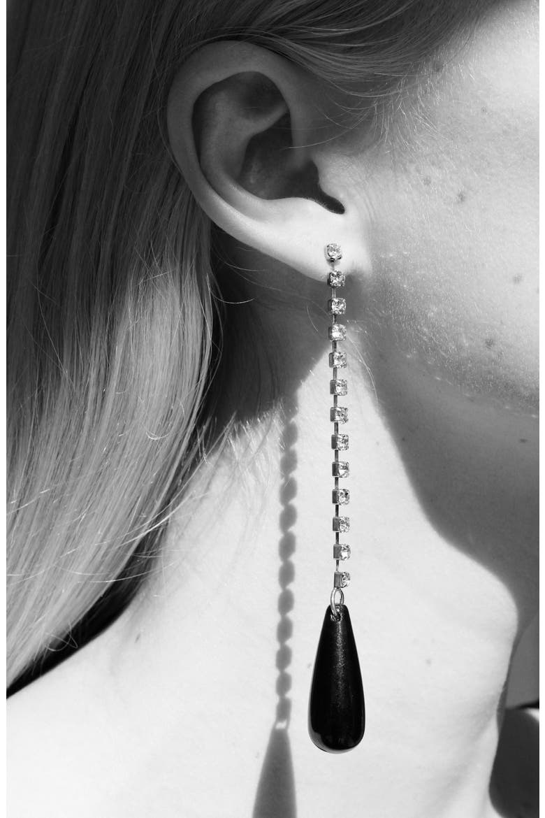 Onyx Cocktail Earrings, Alternate, color, SWAROVSKI CRYSTAL/ ONYX